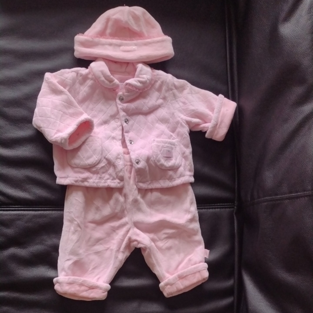 Adorable Pink Quilted Baby Outfit